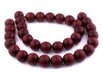 Cherry Red Round Natural Wood Beads (24mm) - The Bead Chest