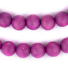 Magenta Round Natural Wood Beads (14mm)