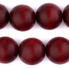 Cherry Red Round Natural Wood Beads (24mm)