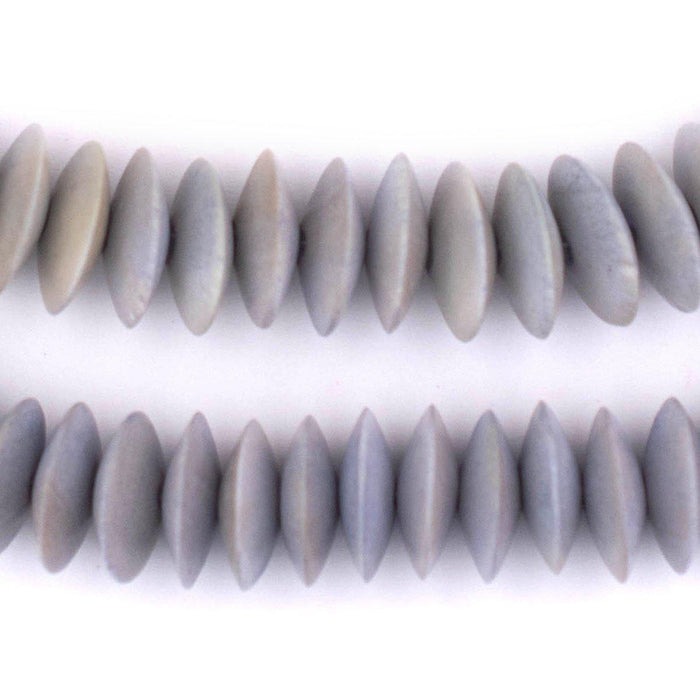 Light Grey Saucer Natural Wood Beads (15mm) - The Bead Chest