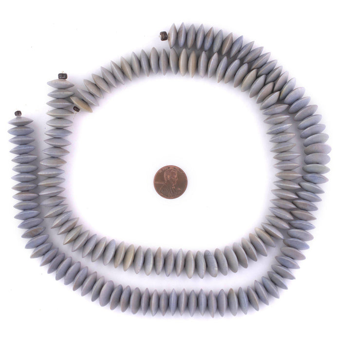 Light Grey Saucer Natural Wood Beads (15mm) - The Bead Chest