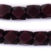 Dark Brown Diamond Cut Natural Wood Beads (17mm)