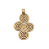 Brass Ethiopian Four Leaf Ornament Pendant (36x23mm)