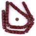 Cherry Red Diamond Cut Natural Wood Beads (17mm) - The Bead Chest