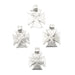 Ethiopian Silver Wide Mini-Cross Ornaments (Set of 4) - The Bead Chest