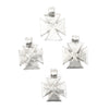Ethiopian Silver Wide Mini-Cross Ornaments (Set of 4)