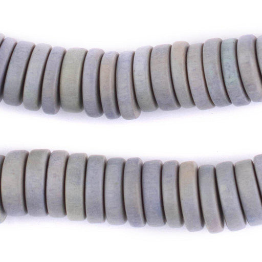 Light Grey Disk Natural Wood Beads (4x15mm)