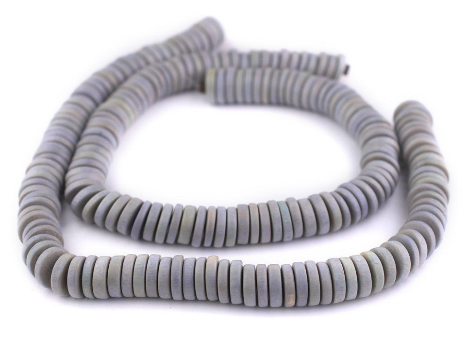 Light Grey Disk Natural Wood Beads (4x15mm) - The Bead Chest