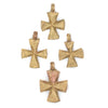 Ethiopian Brass Mini-Cross Ornaments (Set of 4)