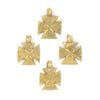 Ethiopian Brass Wide Mini-Cross Ornaments (Set of 4)