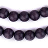 Dark Grey Round Natural Wood Beads (14mm)