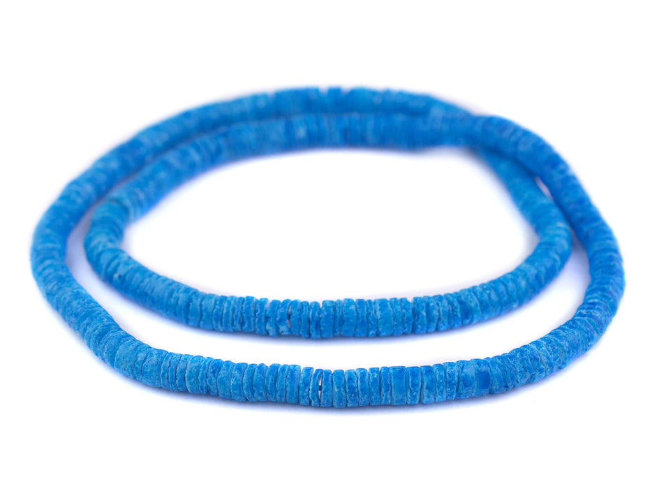 Azul Blue Sliced Shell Heishi Beads (8mm) - The Bead Chest