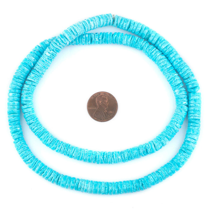 Turquoise Sliced Shell Heishi Beads (8mm) - The Bead Chest