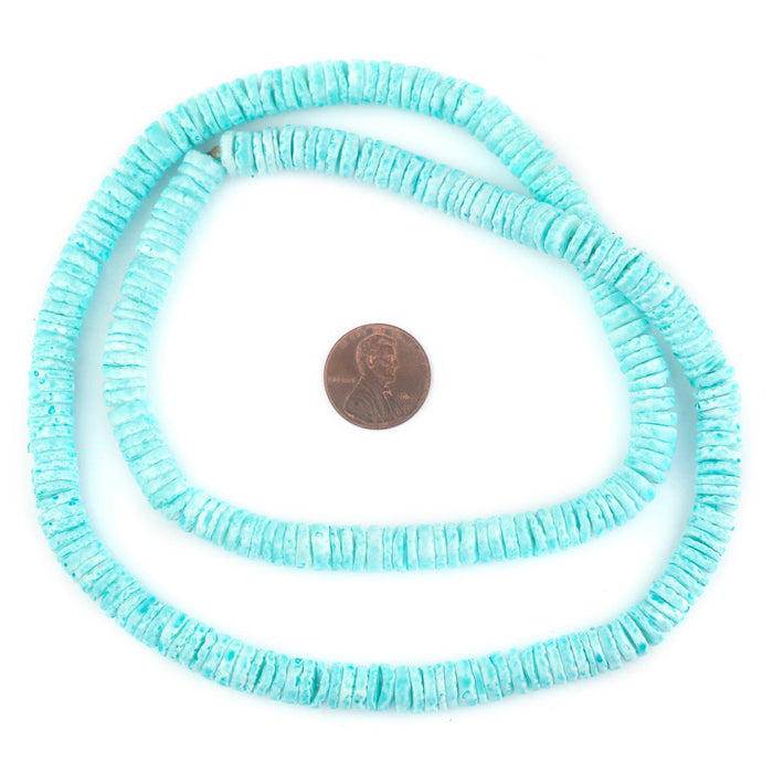 Mint Green Sliced Shell Heishi Beads (8mm) - The Bead Chest