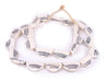 White Carved Triangular Batik Bone Beads - The Bead Chest