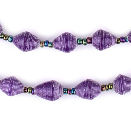 Violet Purple Recycled Paper Beads from Uganda - The Bead Chest