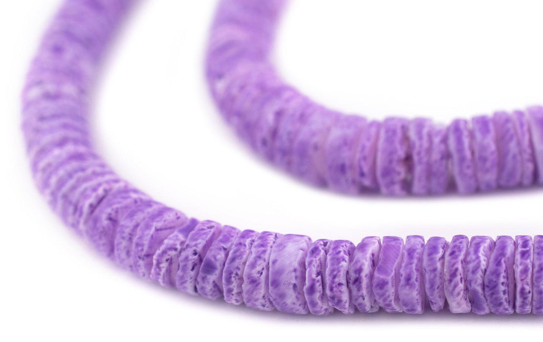 Lavender Purple Sliced Shell Heishi Beads (8mm) - The Bead Chest