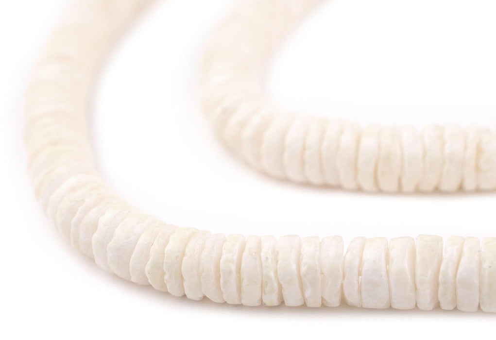 Cream Sliced Shell Heishi Beads (8mm) - The Bead Chest
