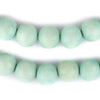 Mint Green Round Natural Wood Beads (14mm)