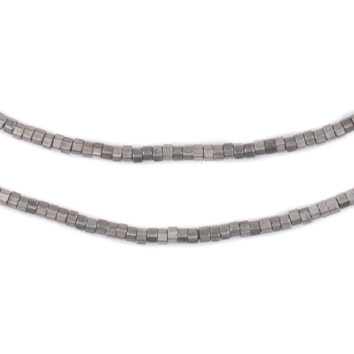 Antique Silver Prism Heishi Beads (3mm)