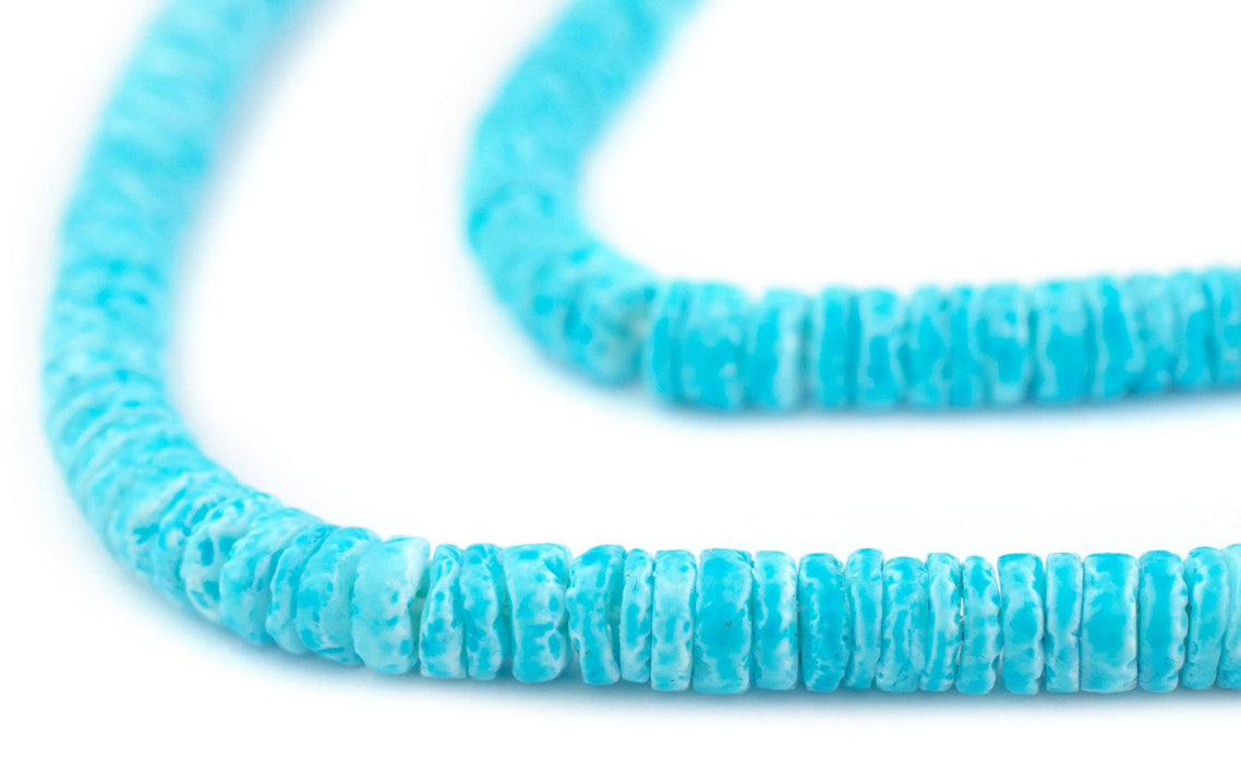 Turquoise Sliced Shell Heishi Beads (5mm) - The Bead Chest