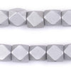 Silver Diamond Cut Natural Wood Beads (15mm)