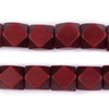 Cherry Red Diamond Cut Natural Wood Beads (15mm)