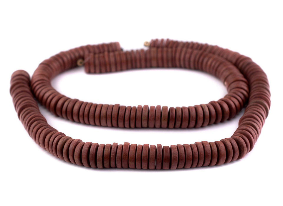 Light Brown Disk Natural Wood Beads (4x15mm) - The Bead Chest