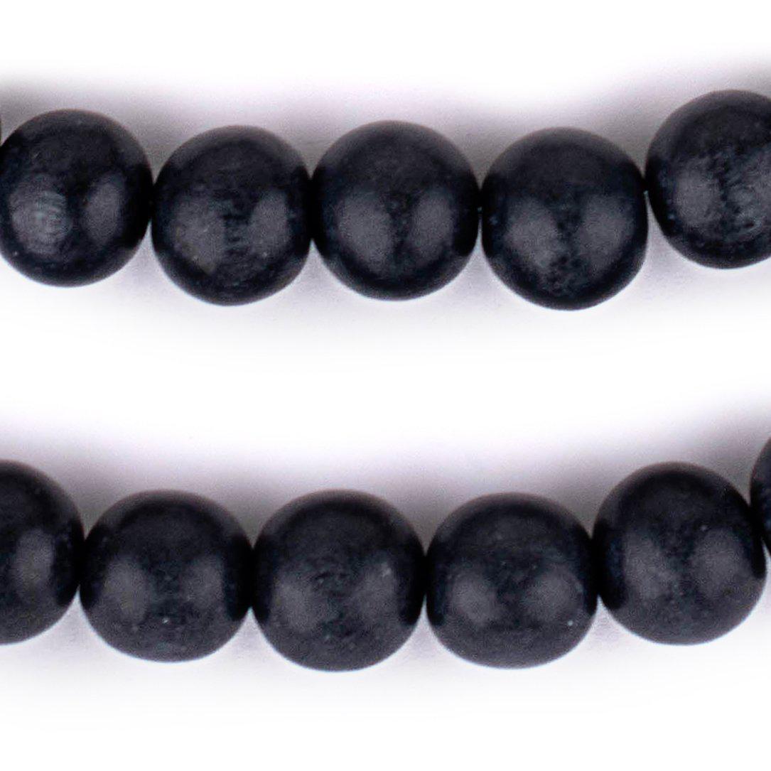 Charcoal Round Natural Wood Beads (14mm) — The Bead Chest