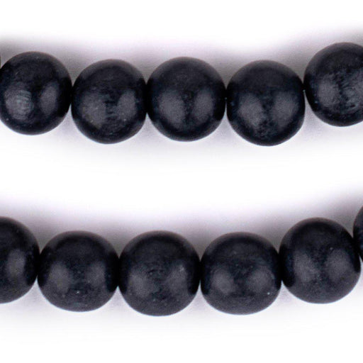 Charcoal Round Natural Wood Beads (14mm)