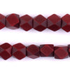 Cherry Red Diamond Cut Natural Wood Beads (12mm)