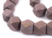 Brown Diamond Cut Natural Wood Beads (17mm) - The Bead Chest