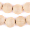 Cream Round Natural Wood Beads (24mm)