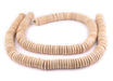 Cream Disk Natural Wood Beads (4x15mm) - The Bead Chest
