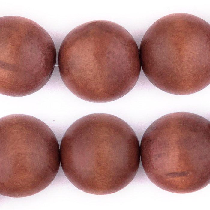 Light Brown Round Natural Wood Beads (24mm) - The Bead Chest