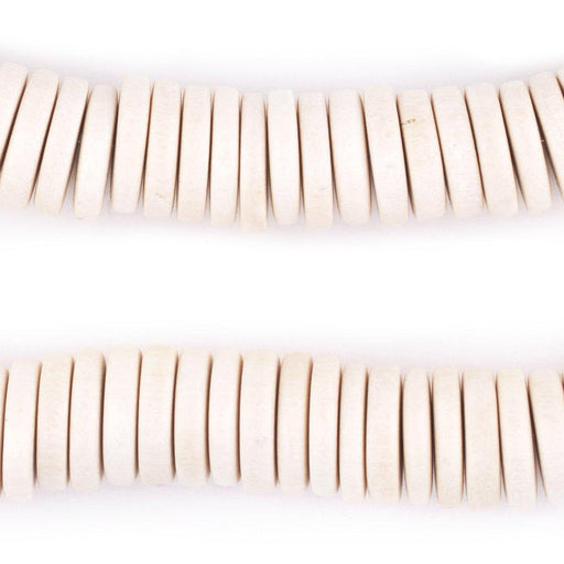 White Disk Natural Wood Beads (4x15mm) - The Bead Chest