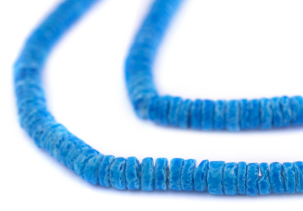 Azul Blue Sliced Shell Heishi Beads (5mm) - The Bead Chest