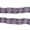 Grey Diamond Cut Natural Wood Beads (12mm)