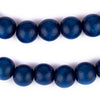 Azul Blue Round Natural Wood Beads (14mm)