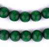 Green Round Natural Wood Beads (14mm)
