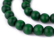 Green Round Natural Wood Beads (14mm) - The Bead Chest
