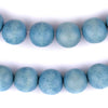 Light Blue Round Natural Wood Beads (14mm)