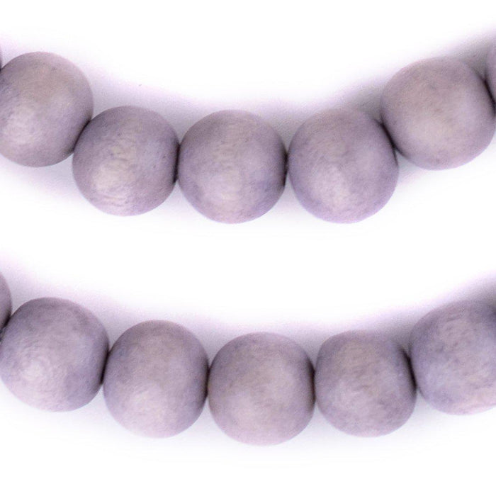Light Grey Round Natural Wood Beads (14mm) - The Bead Chest