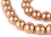 Gold Round Natural Wood Beads (14mm) - The Bead Chest