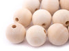 Unfinished Natural Wood Beads (25mm, Set of 20) - The Bead Chest