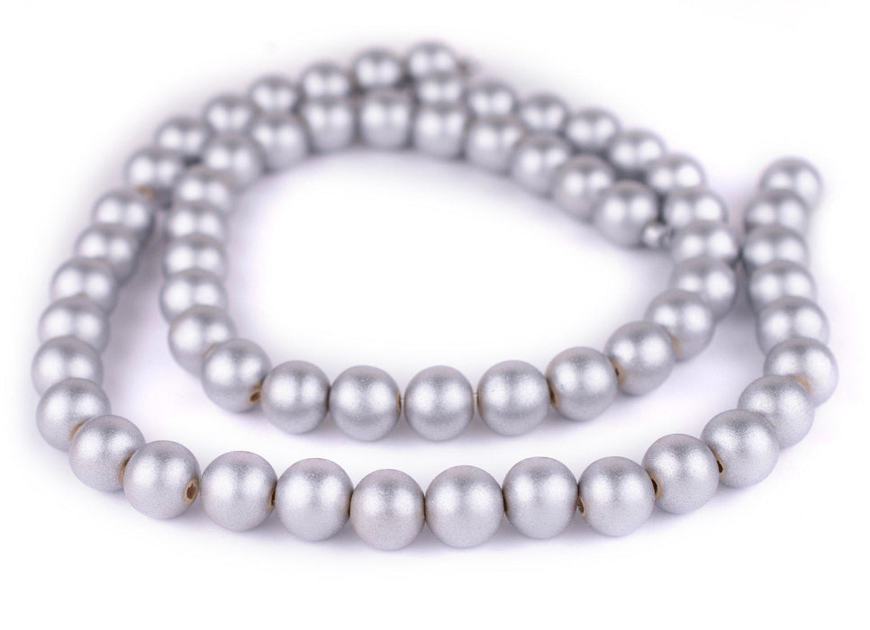 Silver Round Natural Wood Beads (14mm) - The Bead Chest