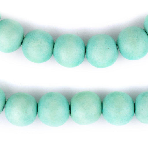 Pistachio Green Round Natural Wood Beads (14mm)