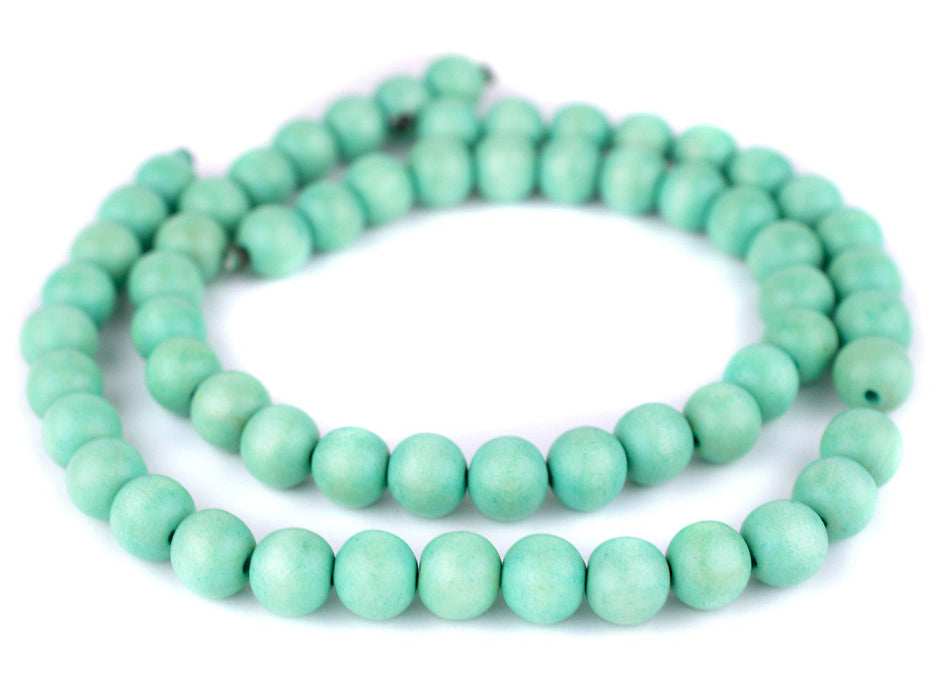 Pistachio Green Round Natural Wood Beads (14mm) - The Bead Chest