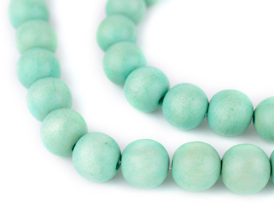 Pistachio Green Round Natural Wood Beads (14mm) - The Bead Chest