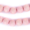 Pink Round Natural Wood Beads (14mm)